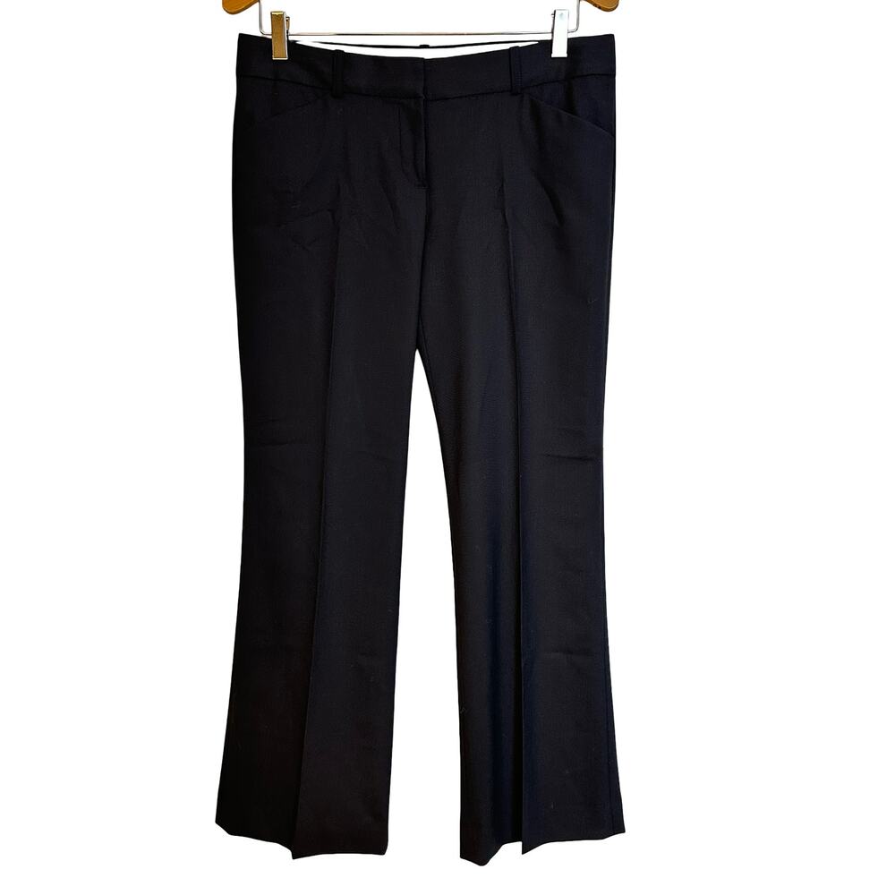 Theory Max C Broadway Slacks Wool Black Dress Pants Office Straight Leg Size 6